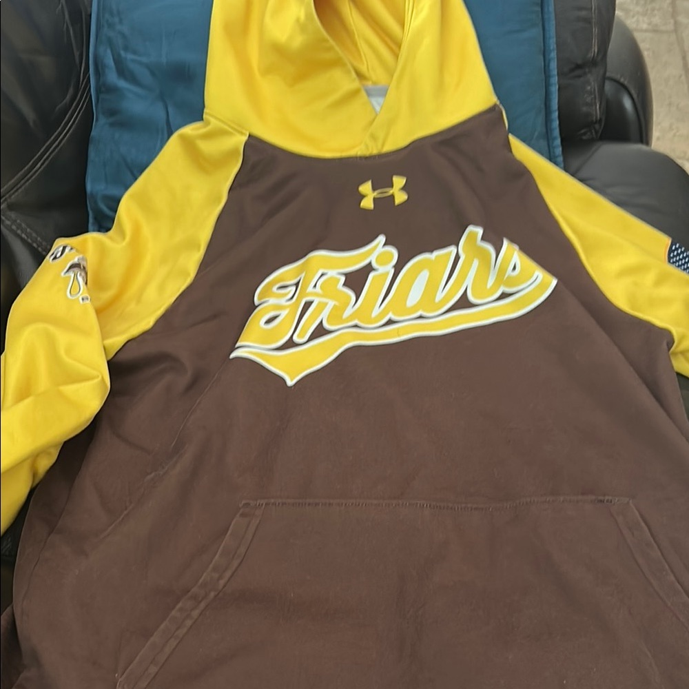 Under Armour Yellow and Brown Friars Hoodie